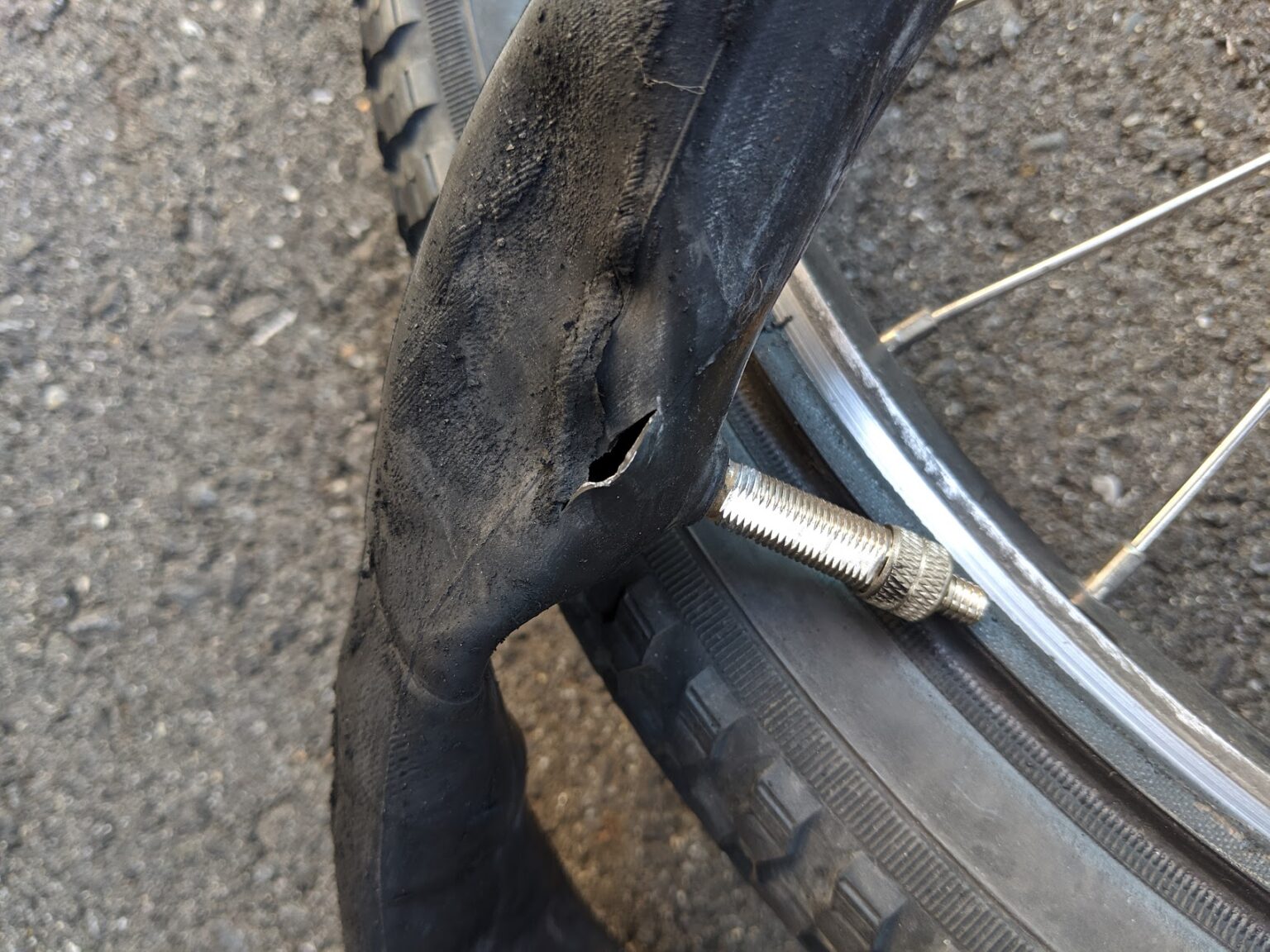 自転車 タイヤ 裂ける